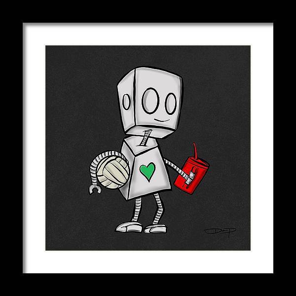Volleyball Adorable Robot Fine Art Print - Dan Pearce Sticker Shop