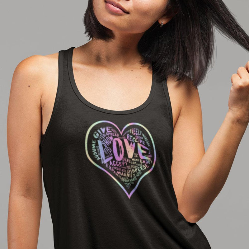 Womens Official “LOVE” Black Ideal Racerback Tank (Hologram Version) - Dan Pearce Sticker Shop