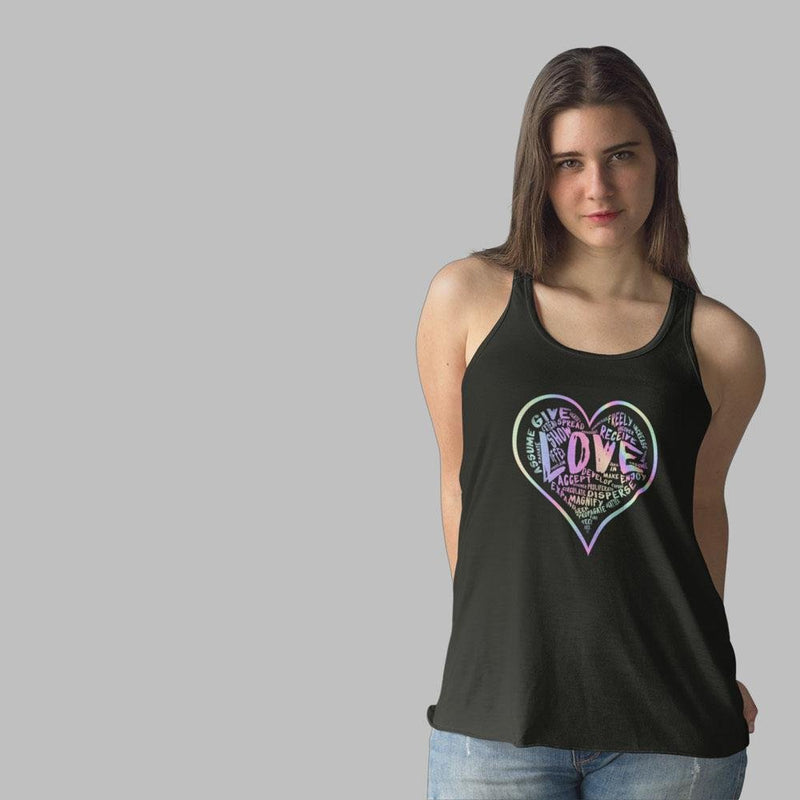 Womens Official “LOVE” Black Ideal Racerback Tank (Hologram Version) - Dan Pearce Sticker Shop