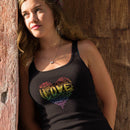 Womens Official “LOVE” Black Ideal Racerback Tank (Original Rainbow Version) - Dan Pearce Sticker Shop