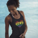 Womens Official “LOVE” Black Ideal Racerback Tank (Original Rainbow Version) - Dan Pearce Sticker Shop