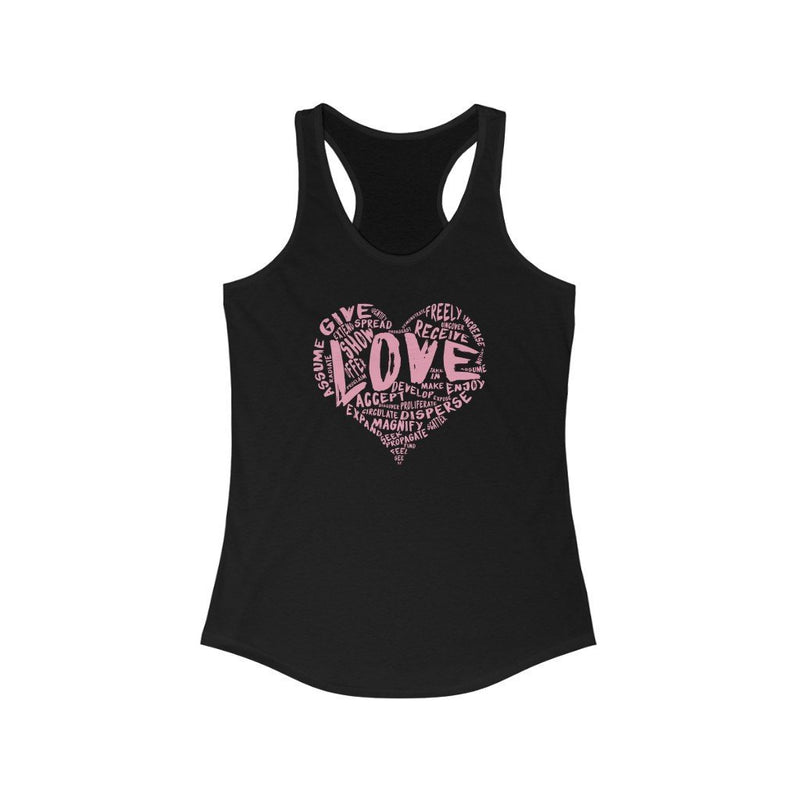 Womens Official “LOVE” Black Ideal Racerback Tank (Pink Version) - Dan Pearce Sticker Shop
