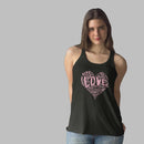 Womens Official “LOVE” Black Ideal Racerback Tank (Pink Version) - Dan Pearce Sticker Shop