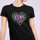 Womens Official “LOVE” Black PREMIUM Casual Tee (Hologram Version) - Dan Pearce Sticker Shop