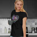 Womens Official “LOVE” Black PREMIUM Casual Tee (Hologram Version) - Dan Pearce Sticker Shop