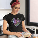 Womens Official “LOVE” Black PREMIUM Casual Tee (Hologram Version) - Dan Pearce Sticker Shop