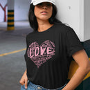 Womens Official “LOVE” Black PREMIUM Casual Tee (Pink Version) - Dan Pearce Sticker Shop