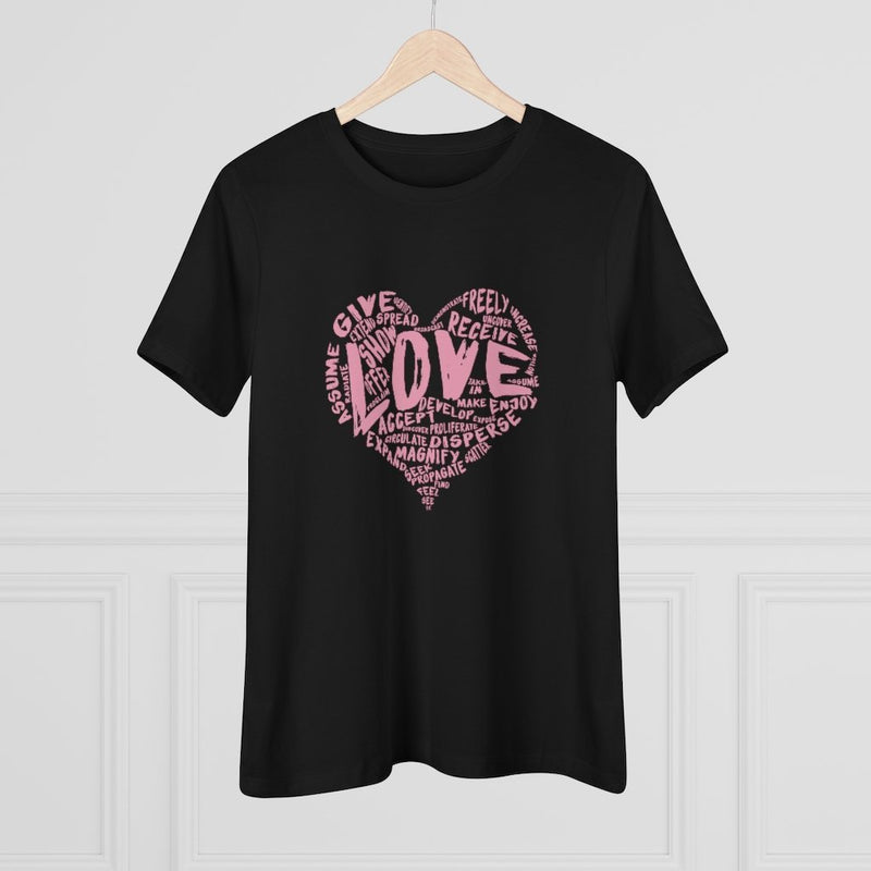 Womens Official “LOVE” Black PREMIUM Casual Tee (Pink Version) - Dan Pearce Sticker Shop