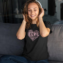 Womens Official “LOVE” Black PREMIUM Casual Tee (Pink Version) - Dan Pearce Sticker Shop