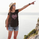 Womens Official “LOVE” Black PREMIUM Casual Tee (Pink Version) - Dan Pearce Sticker Shop