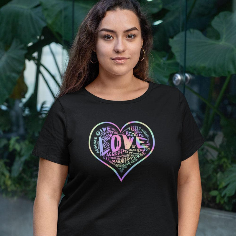 Womens Official “LOVE” Black T-Shirt (Hologram Version) - Dan Pearce Sticker Shop
