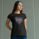 Womens Official “LOVE” Black T-Shirt (Hologram Version) - Dan Pearce Sticker Shop