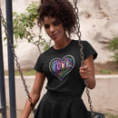Womens Official “LOVE” Black T-Shirt (Hologram Version) - Dan Pearce Sticker Shop