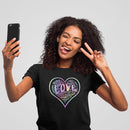 Womens Official “LOVE” Black T-Shirt (Hologram Version) - Dan Pearce Sticker Shop