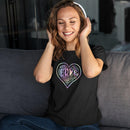 Womens Official “LOVE” Black T-Shirt (Hologram Version) - Dan Pearce Sticker Shop