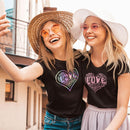 Womens Official “LOVE” Black T-Shirt (Hologram Version) - Dan Pearce Sticker Shop