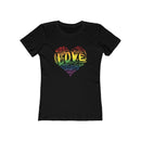 Womens Official “LOVE” Black T-Shirt (Original Rainbow Version) - Dan Pearce Sticker Shop