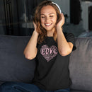 Womens Official “LOVE” Black T-Shirt (Pink Version) - Dan Pearce Sticker Shop