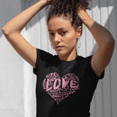 Womens Official “LOVE” Black T-Shirt (Pink Version) - Dan Pearce Sticker Shop