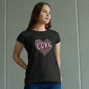 Womens Official “LOVE” Black T-Shirt (Pink Version) - Dan Pearce Sticker Shop