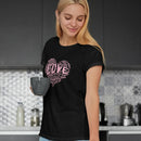 Womens Official “LOVE” Black T-Shirt (Pink Version) - Dan Pearce Sticker Shop