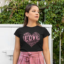 Womens Official “LOVE” Black T-Shirt (Pink Version) - Dan Pearce Sticker Shop