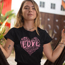 Womens Official “LOVE” Black T-Shirt (Pink Version) - Dan Pearce Sticker Shop