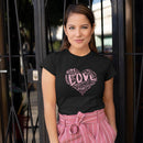 Womens Official “LOVE” Black T-Shirt (Pink Version) - Dan Pearce Sticker Shop