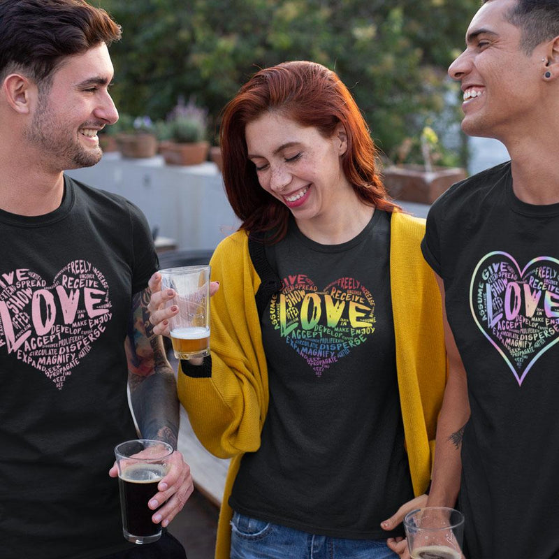 Womens Official “LOVE” Black T-Shirt (Pink Version) - Dan Pearce Sticker Shop