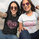 Womens Official “LOVE” Black T-Shirt (Pink Version) - Dan Pearce Sticker Shop