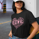 Womens Official “LOVE” Black T-Shirt (Pink Version) - Dan Pearce Sticker Shop