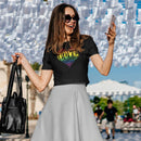 Womens Official “LOVE” PREMIUM Black Casual Tee (Original Rainbow Version) - Dan Pearce Sticker Shop