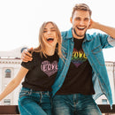 Womens Official “LOVE” PREMIUM Black Casual Tee (Original Rainbow Version) - Dan Pearce Sticker Shop