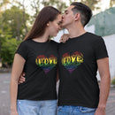Womens Official “LOVE” PREMIUM Black Casual Tee (Original Rainbow Version) - Dan Pearce Sticker Shop