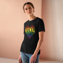 Womens Official “LOVE” PREMIUM Black Casual Tee (Original Rainbow Version) - Dan Pearce Sticker Shop