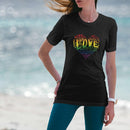 Womens Official “LOVE” PREMIUM Black Casual Tee (Original Rainbow Version) - Dan Pearce Sticker Shop