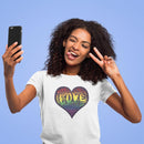 Womens Official “LOVE” White T-Shirt (Original Rainbow Version) - Dan Pearce Sticker Shop