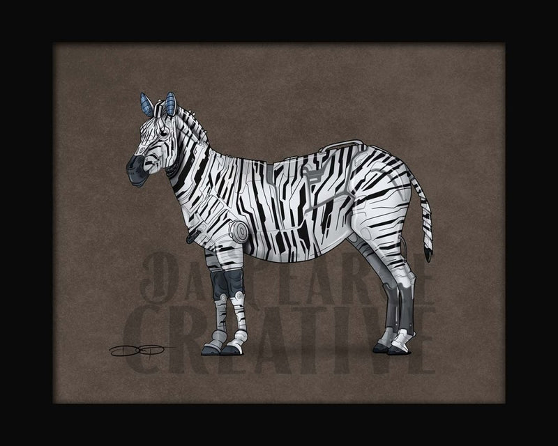 Zebra Robot Fine Art Print - Dan Pearce Sticker Shop