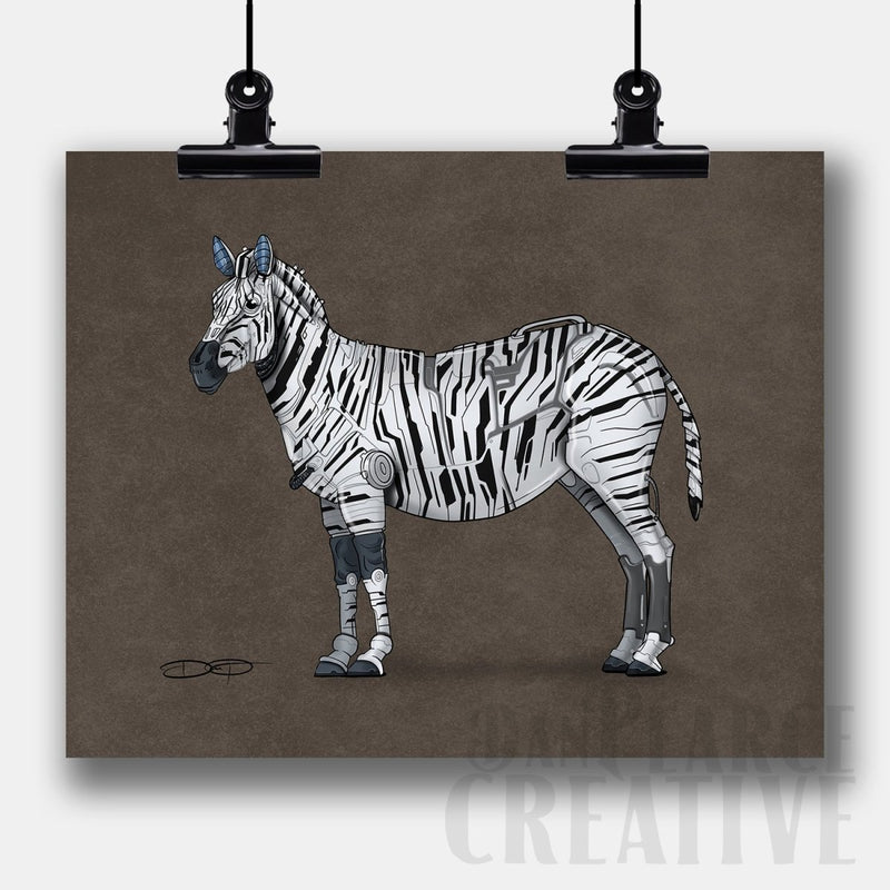 Zebra Robot Fine Art Print - Dan Pearce Sticker Shop