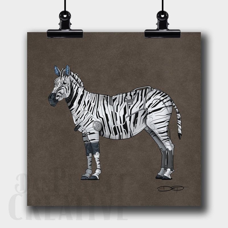 Zebra Robot Fine Art Print - Dan Pearce Sticker Shop